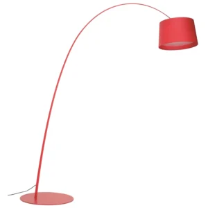 LONG-NECKED RED ALUMINIUM FLOOR LAMP