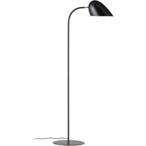 GERBIL MATT BLACK AND MATT ANTIQUE BRASS FLOOR LAMP (CCC)