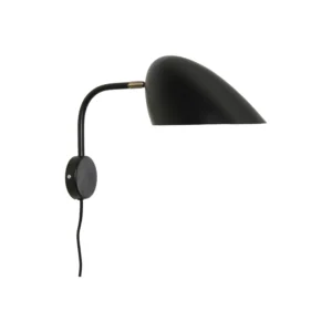 GERBIL MATT BLACK AND MATT ANTIQUE BRASS WALL LAMP (CE)