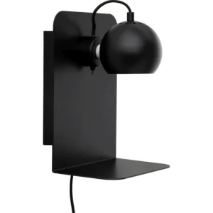 SLUG MATT BLACK WALL LAMP WITH USB (CCC)