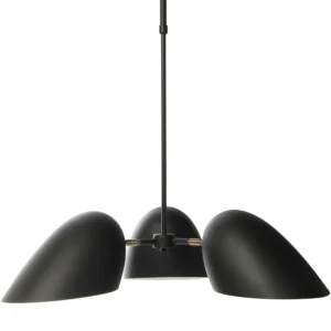 GERBIL MATT BLACK AND MATT ANTIQUE BRASS PENDANT LAMP (CE)
