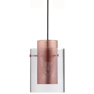 TETRA MATT BRUSHED COPPER SHADE WITH SMOKE GLASS COVER PENDANT LAMP (CCC)