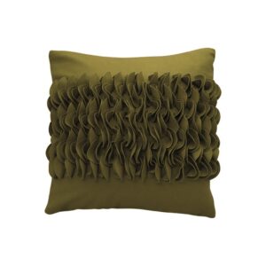 EVON GREEN COTTON APPLIQUE CUSHION