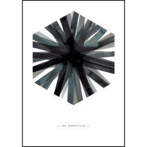 AQUARELLE HEX PRINTED ART IN BLACK FRAME (#)