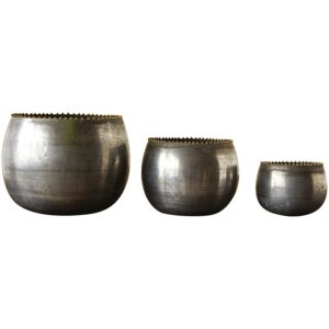 SET OF 3 SIZES FLOWERPOT IN BLACK COLOUR (#)