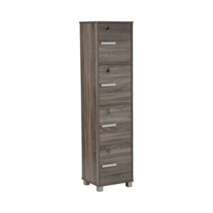 NAOMI 4 DOOR STORAGE BOX WITH LOCK SONOMA DARK
