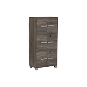 NAOMI 6 DOOR STORAGE BOX WITH LOCK SONOMA DARK
