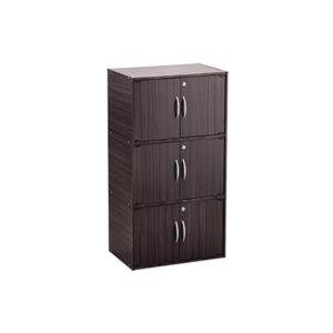 CODEY 6 DOOR STORAGE BOX WITH LOCK LIGHT CAPPUCCINO