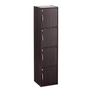 CODEY 4 DOOR STORAGE BOX WITH LOCK LIGHT CAPPUCCINO
