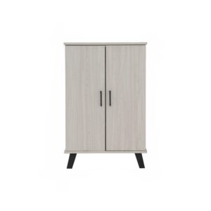 EVERETT 2 DOOR SHOE CABINET BLACK/LIGHT OAK