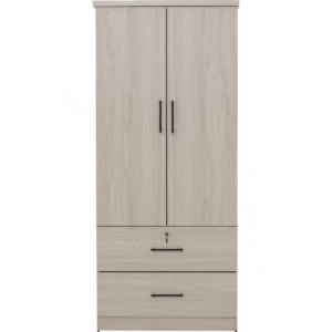 DUBLIN 2 DOOR WARDROBE WITH 2 DRAWER LIGHT OAK