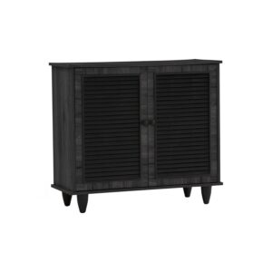 ALMO 2 DOOR SHOE CABINET BLACK