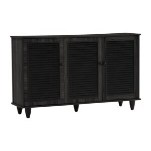 ALMO 3 DOOR SHOE CABINET BLACK