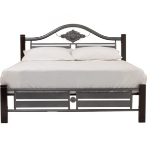 GALOR QUEEN BED WITH 1900MM SIDE RAIL CAPPUCCINO/ ANTIQUE SILVER